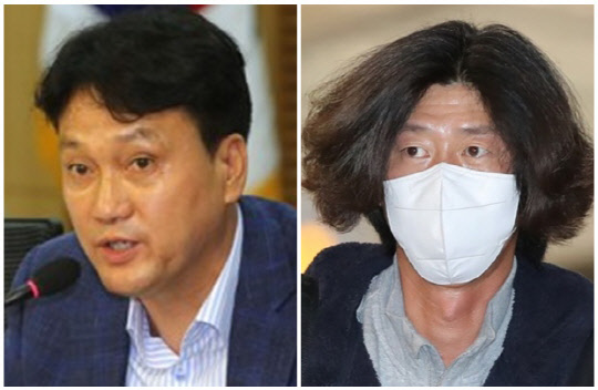 안민석(왼쪽) 더불어민주당 의원과 남욱 변호사. 연합뉴스